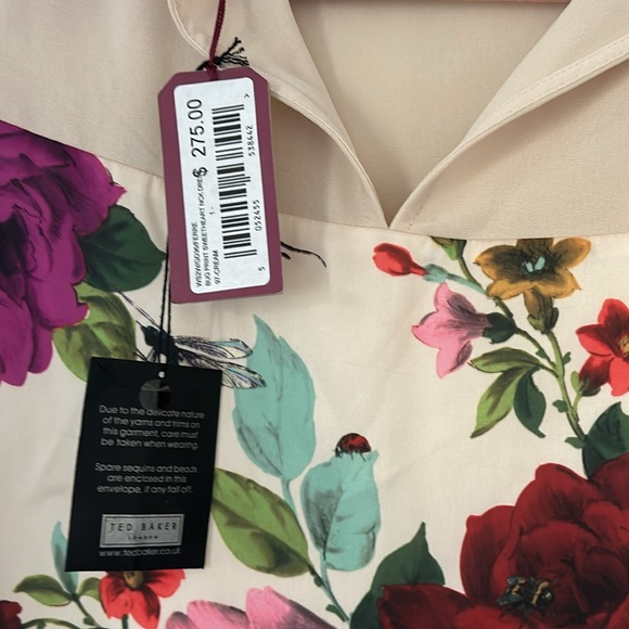 Ted Baker Floral Mini Dress Size 1 - Picture 3 of 4